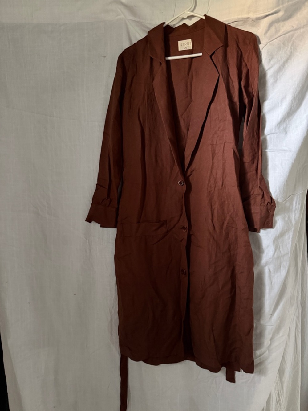 First Rite
Women's Rust Trench Coat